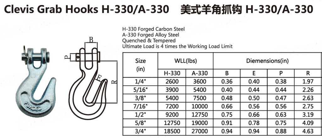 GANCHO CON PASADOR G100 CADENA 3/8" 8800LB 5724615 SUN CORP
