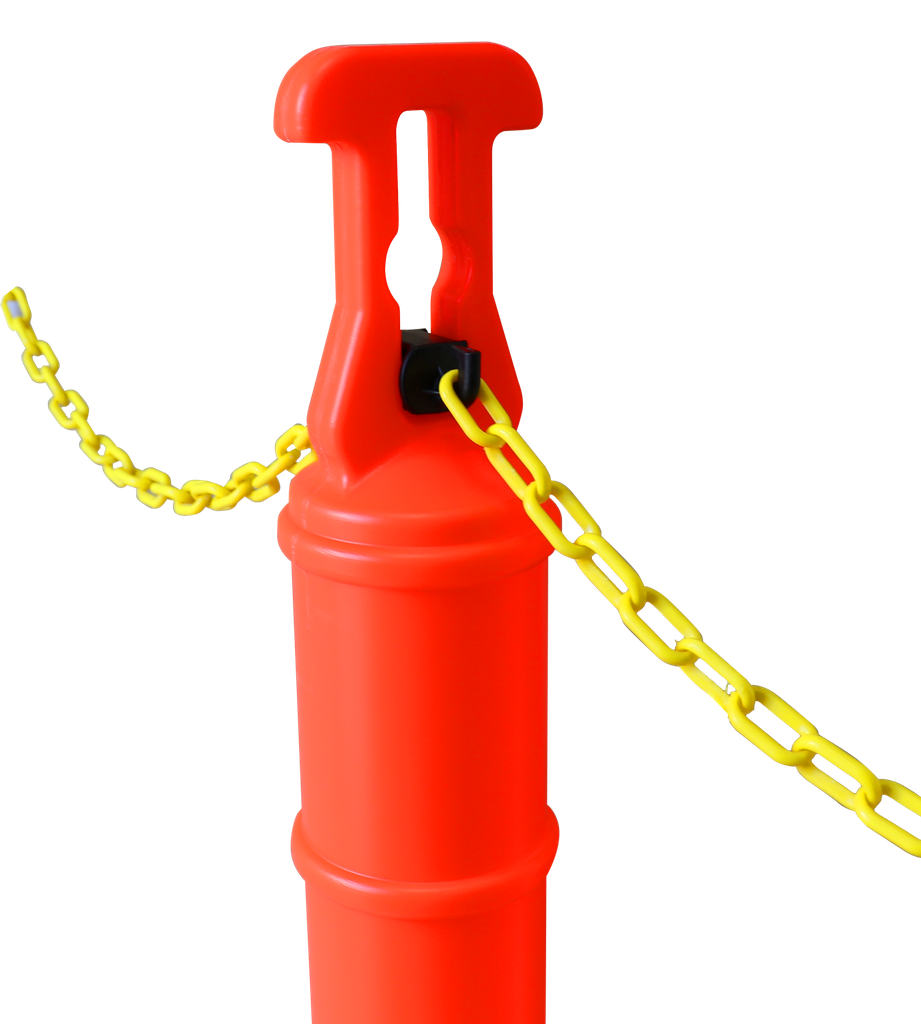 POSTE ANARANJADO CON BASE NEGRA Y DOS CINTA REFLEJANTES SR-1134-2RK JYRSA