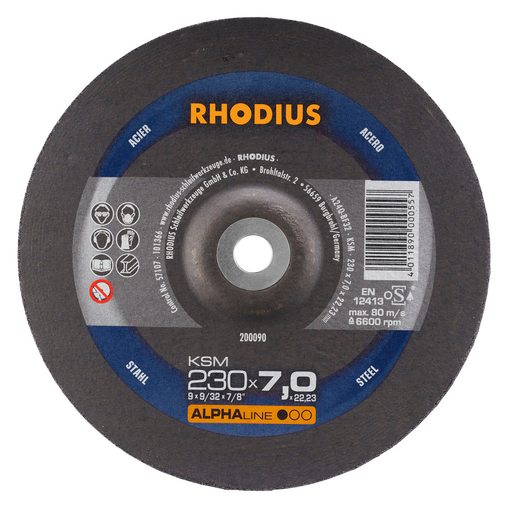 DISCO ESMERILAR METAL 230X7X22.23MM (9") 200090 ALFA LINE RHODIUS