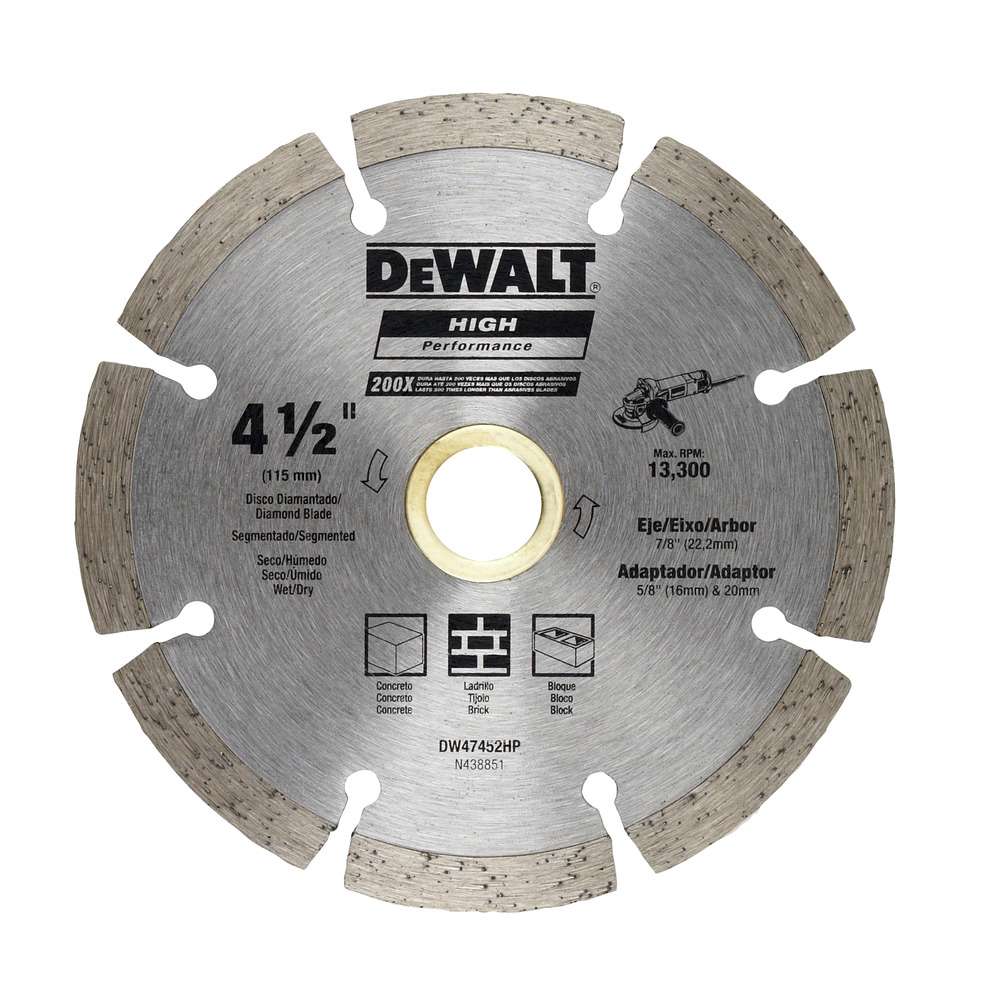 DISCO DIAMANTE SEGMENTADO 4-1/2" DW47452HP DEWALT