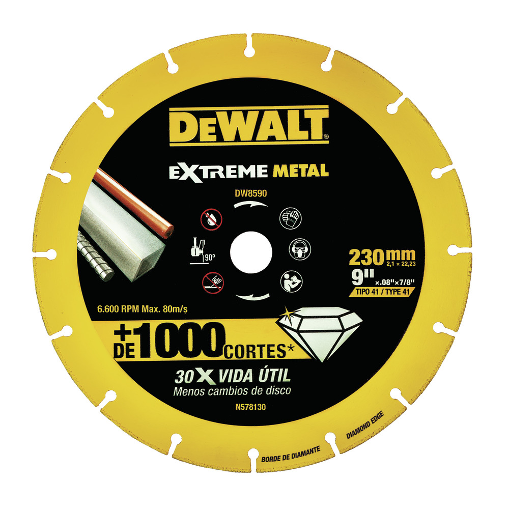 DISCO DIAMANTE PARA METAL 9" DW8590 DEWALT