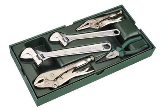 JUEGO LLAVES AJUSTABLES&ALICATES 5 PIEZAS GL09909EM SATA