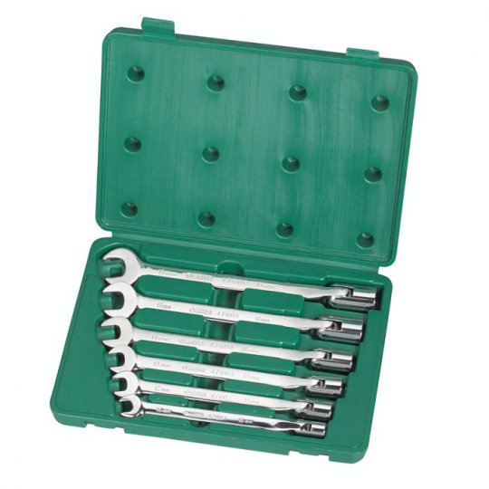 JUEGO 6 LLAVES MILIMÉTRICAS COMBINADAS CON CUBOS CABEZA FLEXIBLE 10-19MM ST09037SJ SATA