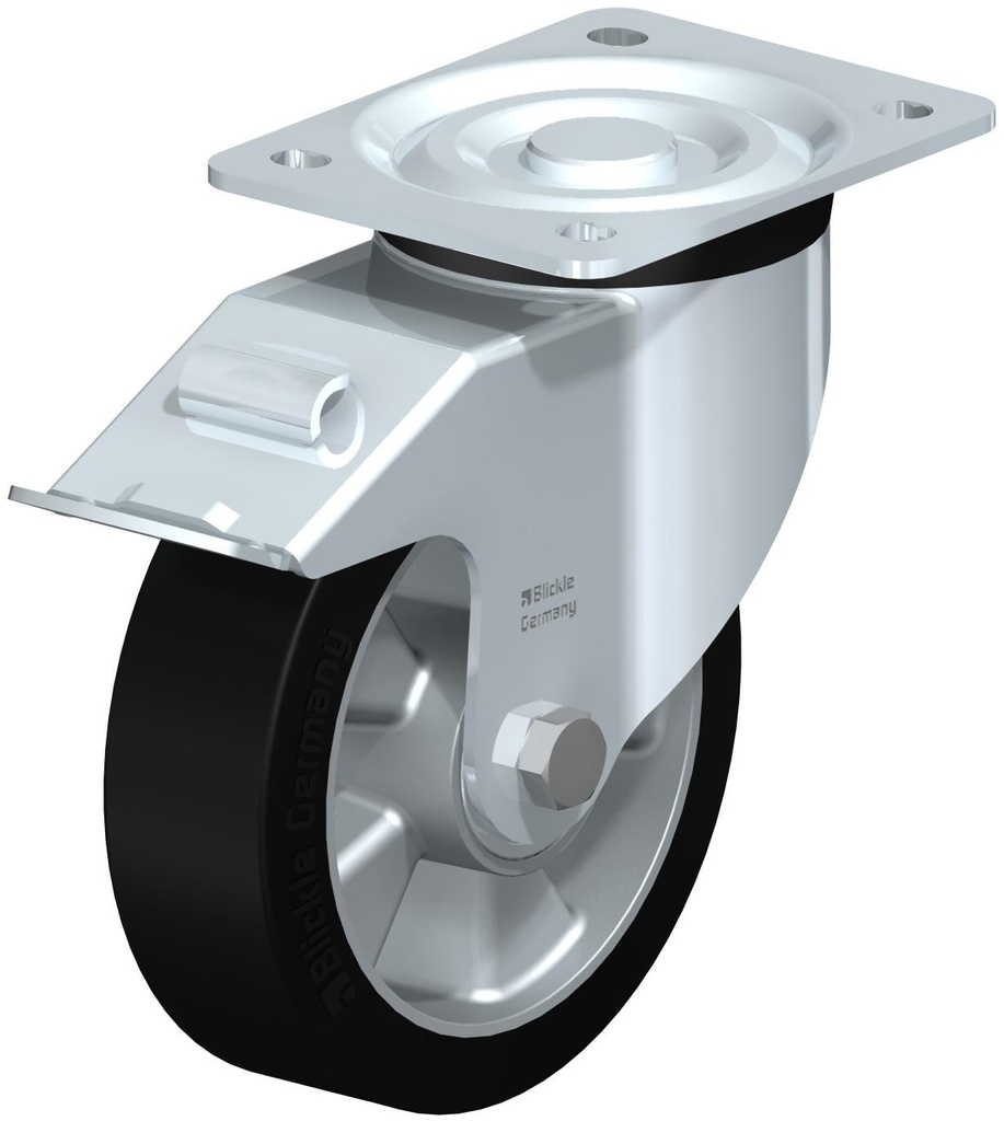 RUEDA GIRATORIA CON FRENO GOMA 160X50MM 400KG L-ALEV 160K-FI 292987 BLICKLE