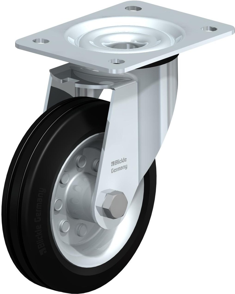 RUEDA GIRATORIA HULE NEGRO 150X40MM 135KG LE-VE150R 532101 BLICKLE