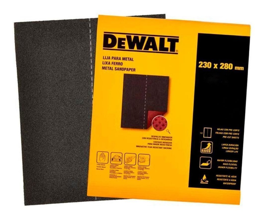 LIJA PARA METAL 9"X11" GRANO 180 DAT20180S DEWALT