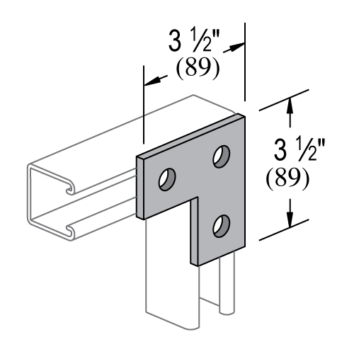 ESCUADRA PLANA 3 HUECOS PARA STRUT L1013 LIANXIANG