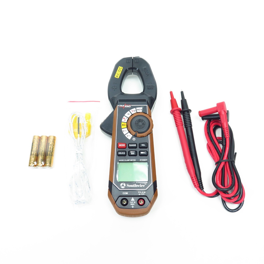 AMPERIMETRO GANCHO 400A AC/DC DIGITAL 21550T 65031801 SOUTHWIRE