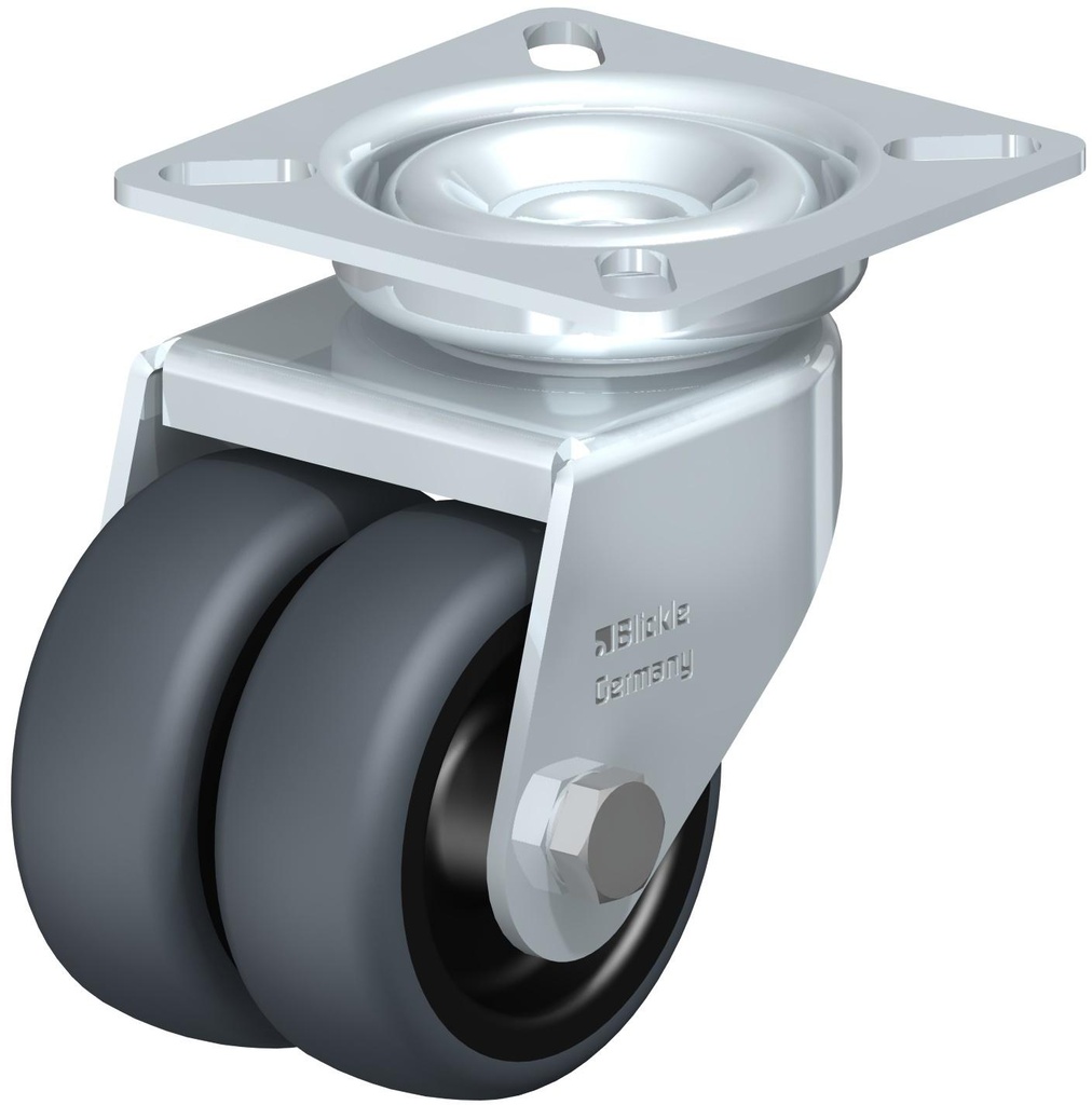 RUEDA DOBLE GIRATORIA TERMOPLASTICA 50X2X51MM 80KG LDA-TPA 50G 555490 BLICKLE