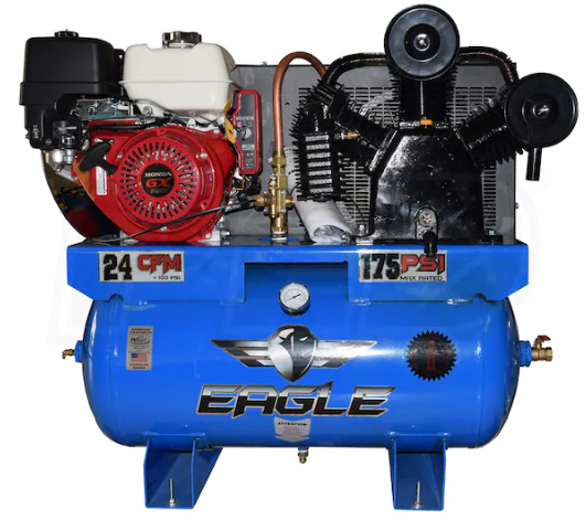 COMPRESOR GASOLINA 13HP 24 CFM 30 GAL 175 PSI HONDA GX340 11G30TRKE EAGLE