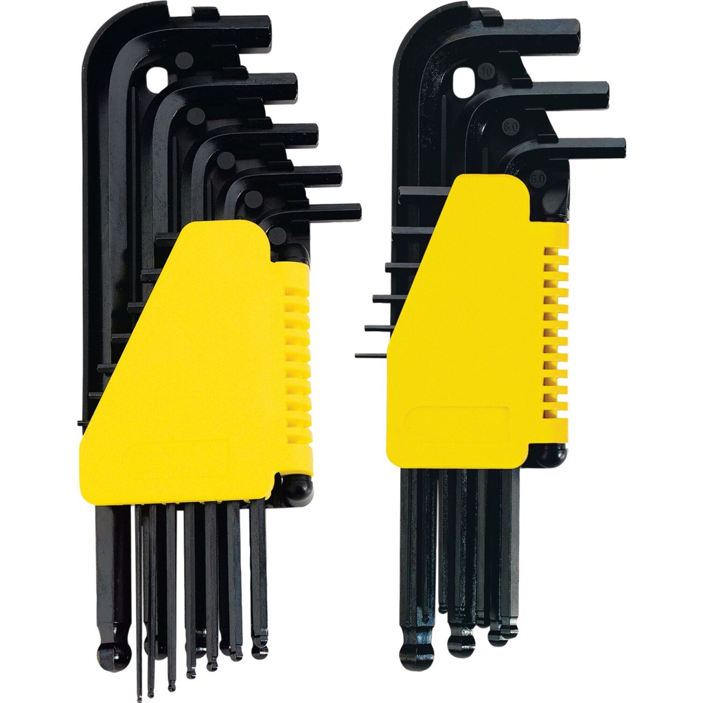 JUEGO 21 LLAVE ALLEN LARGA BOLA 1/16"-3/8" & 1.5-10MM 69-258 STANLEY