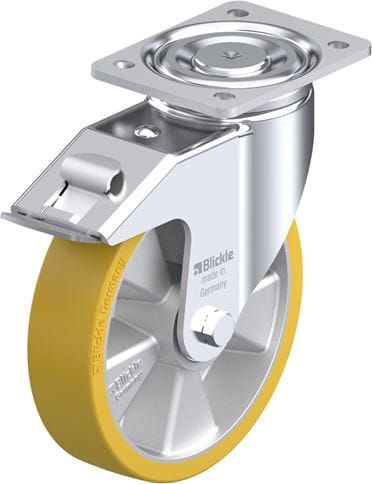 RUEDA POLIURETANO GIRATORIA CON FRENO 8" 200X50 800KG LH-ALTH 200K-FI 473934 BLICKLE