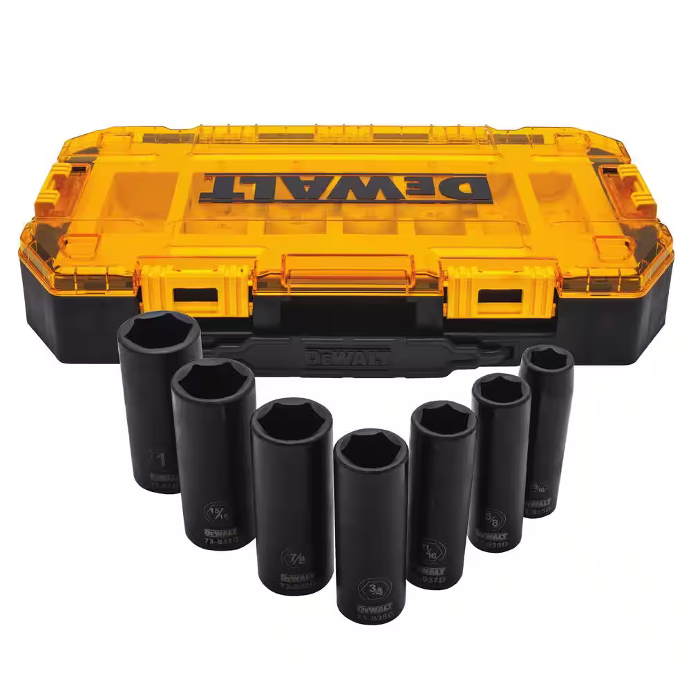 JUEGO CUBOS IMPACTO LARGOS 1/2" 7 PIEZAS SAE DWMT74736 DEWALT