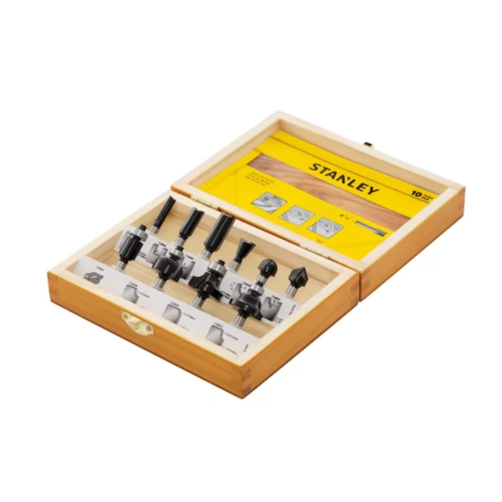 JUEGO CUCHILLAS PARA ROUTER 10 PIEZAS STA80000 STANLEY