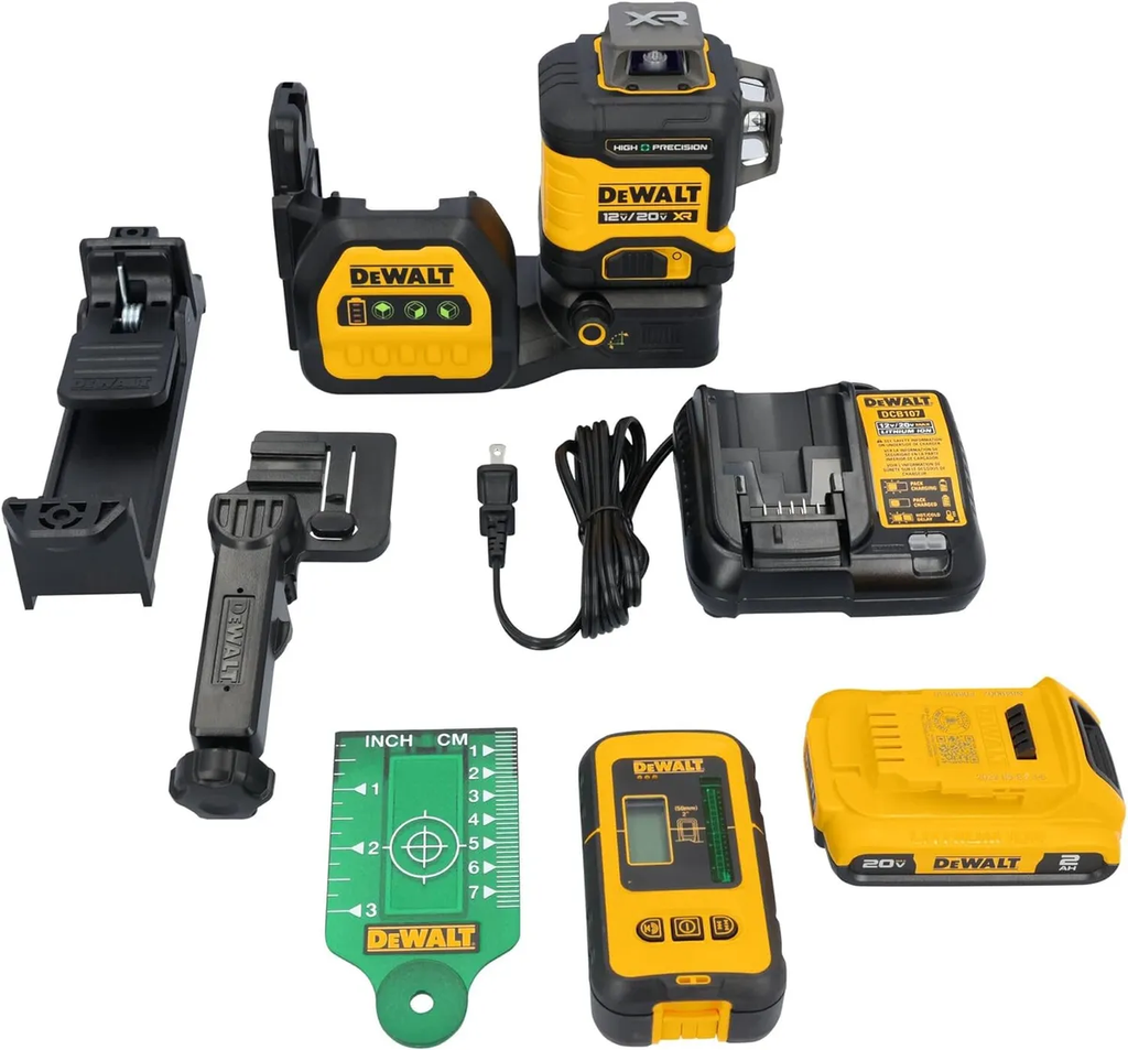 NIVEL LASER VERTICAL- HORIZONTAL MULTI-LINEA 3X360° VERDE 20V DCLE34033D1 DEWALT