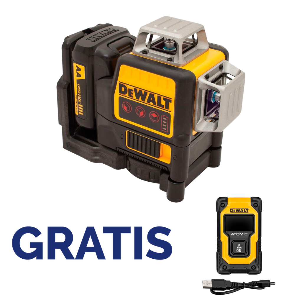 LASER VERTICAL- HORIZONTAL MULTI-LINEA 3X360° ROJO 12V DW089LR+DW055PL DEWALT