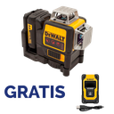 NIVEL LASER VERTICAL- HORIZONTAL MULTI-LINEA 3X360° ROJO 12V DW089LR+DW055PL DEWALT