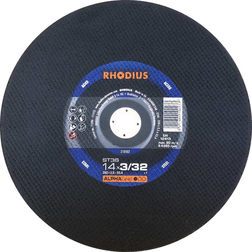 DISCO CORTE METAL TRONZADORA 14"X1/8"X1"  ST79 212873 ALPHA RHODIUS