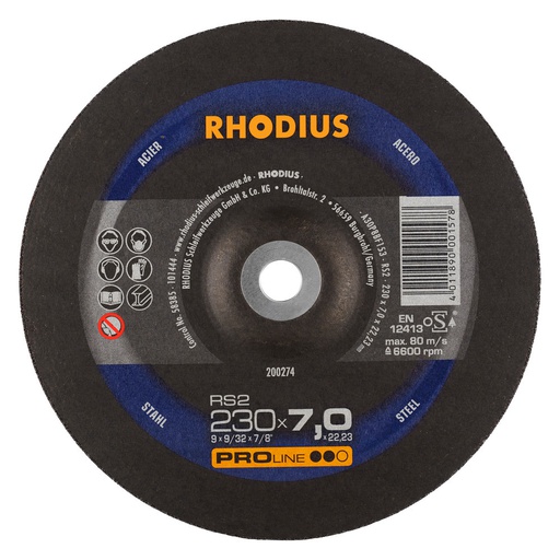 [200274] DISCO ESMERILAR METAL 230X7X22.23MM 200274 (9") PRO LINE RHODIUS