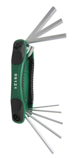 [ST09121SJ] JUEGO 9 LLAVES ALLEN PLEGABLE 1.5-8MM  ST09121SJ SATA