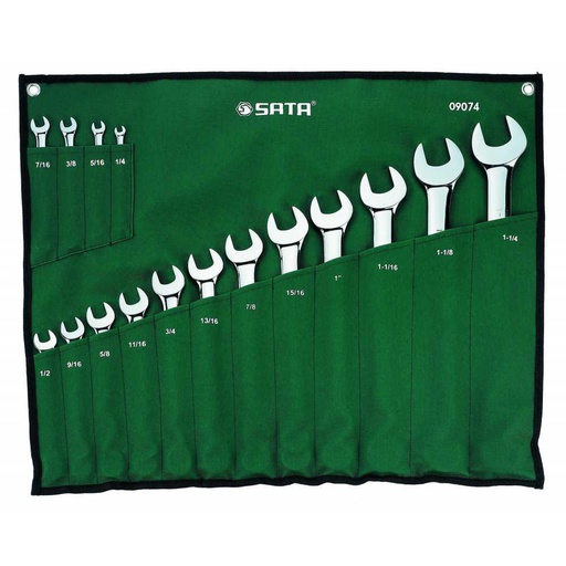 [ST09074SJ] JUEGO 16 LLAVES COMBINADAS 1/4"-1-1/4" ST09074SJ