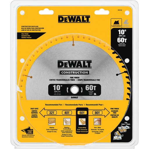 [DW3106] DISCO SIERRA CALZADA 10"X5/8" 60 DIENTES DW3106 DEWALT