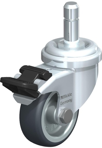 [630723] RUEDA TERMOPLASTICA GIRATORIA CON FRENO Y ESPIGA 50X19MM 50KG ID630723 LRA-TPA 50G-FI-ES 630723 BLICKLE