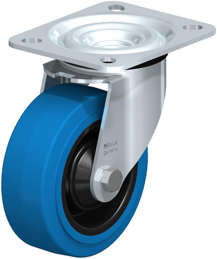 [952592] RUEDA GIRATORIA INOXIDABLE GOMA ELASTICA AZUL 100X35MM LX-POEV 102KD-SB 952592 BLICKLE BLICKLE