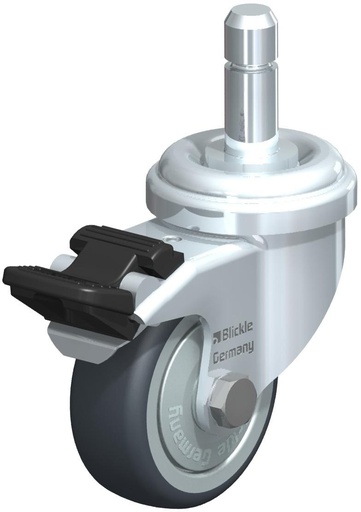 [625384] RUEDA GIRATORIA FRENO CON ESPIGA POLIURETANO 50 KG LRA-TPA 50KF-FI-ES 625384 BLICKLE