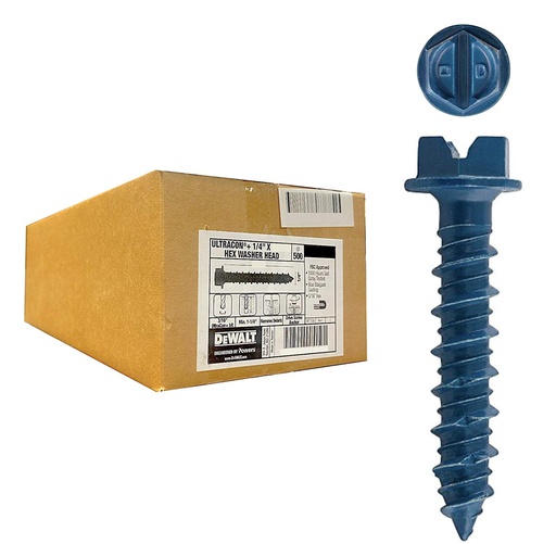 [DFM12720] TORNILLO CONCRETO TAPPER HWH 1/4"X1-1/4" (HEX) DFM12720 DEWALT