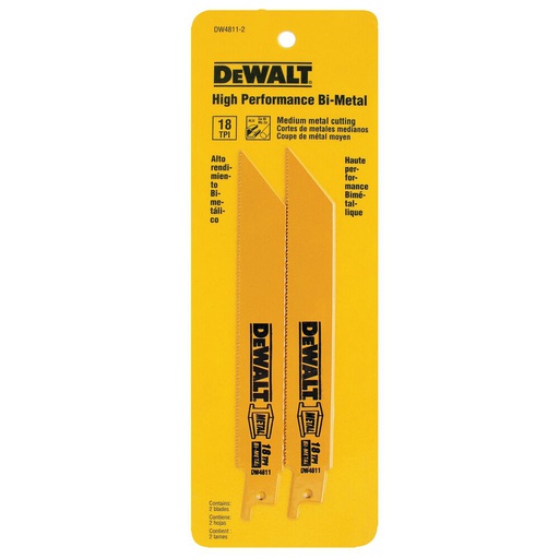 [DW4811-2] HOJA SIERRA RECIPROCA 6" METAL 18 TPI DW4811-2 DEWALT