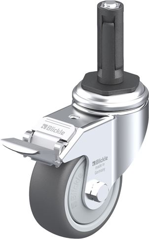 [848725] RUEDA POLIURETANO TERMOPLASTICA GIRATORIA CON FRENO Y EXPANSOR 80X32MM 120KG LKRA-PATH 80KF-11-FI-ER12 848725 BLICKLE