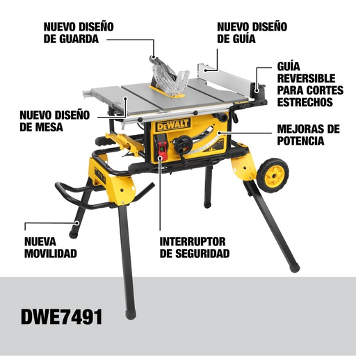 [DWE7491RS] SIERRA MESA 10 " 1800W CON SOPORTE CON RUEDAS DWE7491RS DEWALT