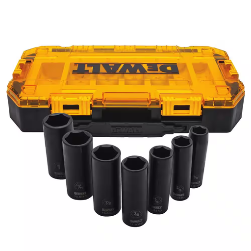 [DWMT74736] JUEGO CUBOS IMPACTO LARGOS 1/2" 7 PIEZAS SAE DWMT74736 DEWALT