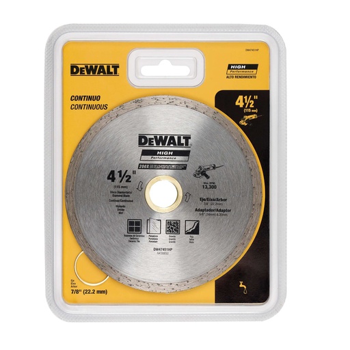 [DW47451HP] DISCO DIAMANTE CONTINUO 4-1/2" DW47451HP DEWALT