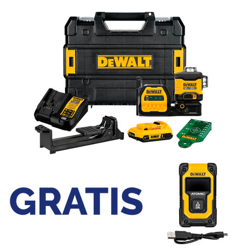 [DCLE34030G-QU+DW055PL] LASER VERTICAL- HORIZONTAL MULTI-LINEA 3X360 VERDE DCLE34030G-QU+DW055PL DEWALT