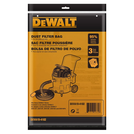 [DXVA19-4102] BOLSA DE POLVO 8-16 GAL P/ASPIRADORA DXV10SB&DXV12P-QTA&DXV16P-QTA DXVA19-4102 DEWALT