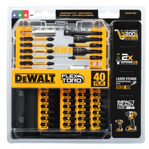 [DWANGFT40SET] JUEGO DE PUNTAS DE FLEX TORQ 40 PIEZAS DWANGFT40SET DEWALT