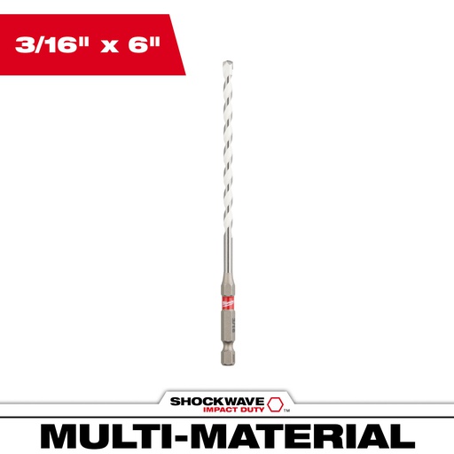 [48-20-8884] BROCA MULTI-MATERIAL HEXAGONAL 3/16"X6" 48-20-8884 MILWAUKEE