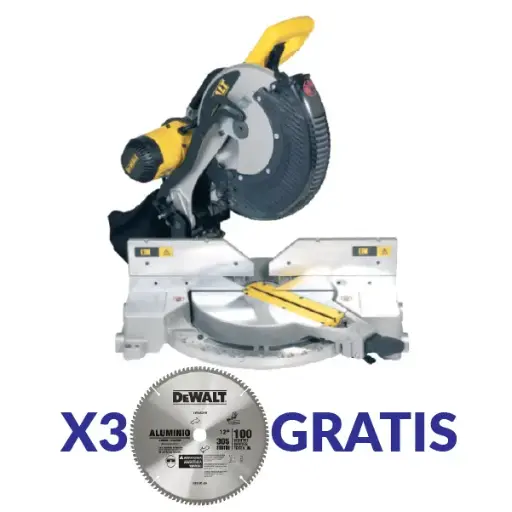 [DWS715+DWA03240] SIERRA INGLETEADORA 12" 15A BISEL SIMPLE DWS715+DWA03240 DEWALT