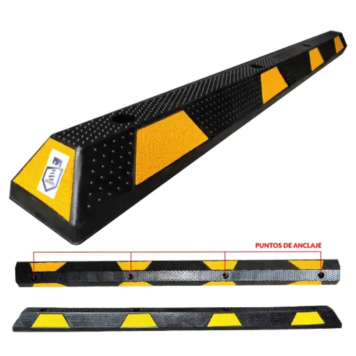 [PSTOP180] TOPE PARA ESTACIONAMIENTO 180 CM C/LINEAS AMARILLAS PSTOP180 T-SAFETY