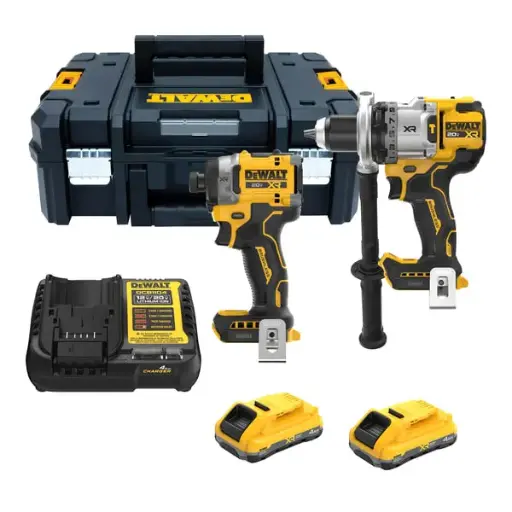 [DCK2101QQ2T-B3] KIT TALADRO PERCUTOR DCD1007+ATORNILLADOR IMPACTO DCF860 POWERSTACK 20V 4.0 Ah DCK2101QQ2T-B3 DEWALT