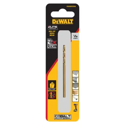 [DWAMDCE08-Z] BROCA COBALTO 1/8" (PILOTO) ELITE DWAMDCE08-Z DEWALT